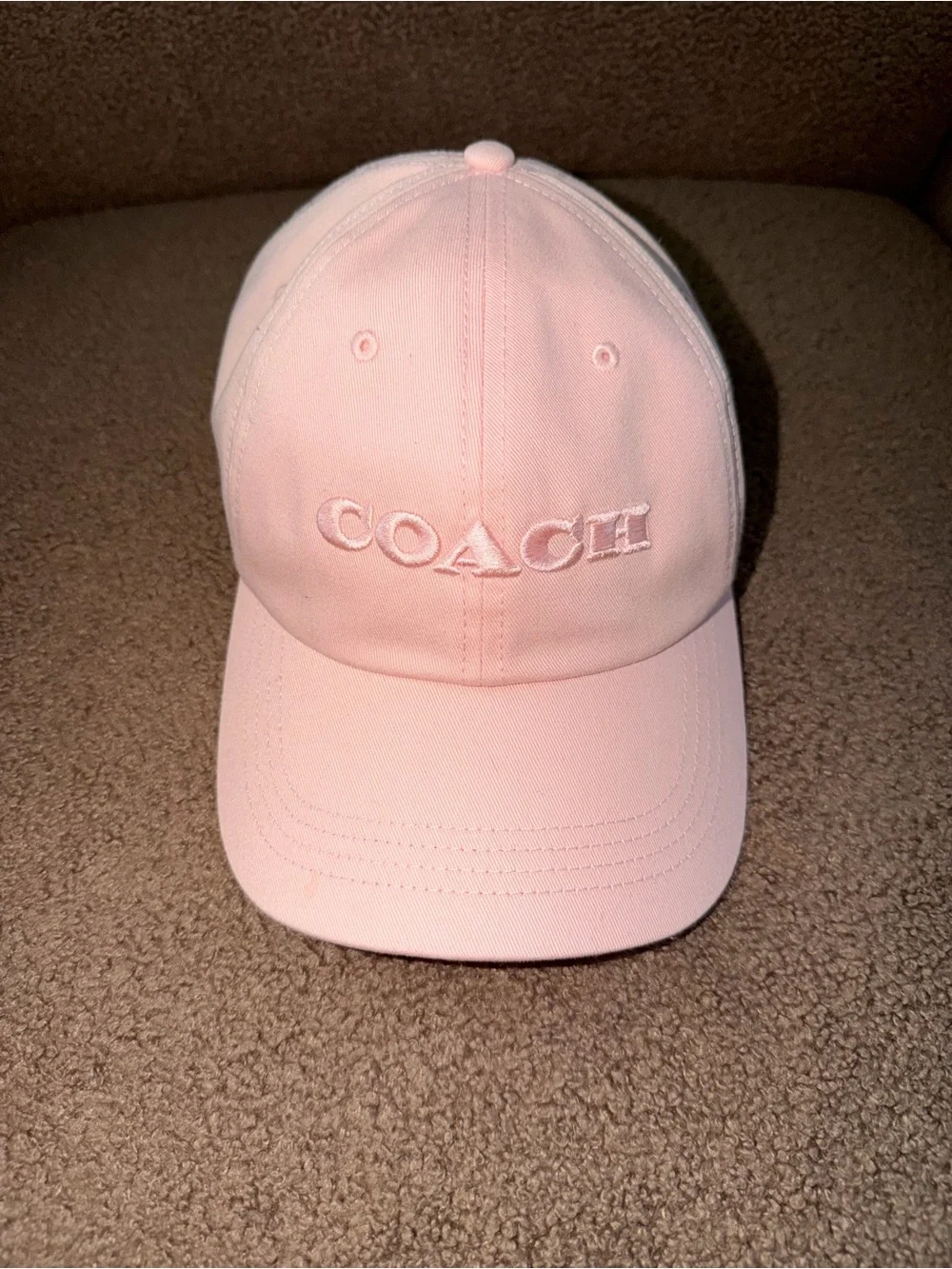 Coach Light Pink Embroidered Logo Baseball Cap - Picture 5 of 5
